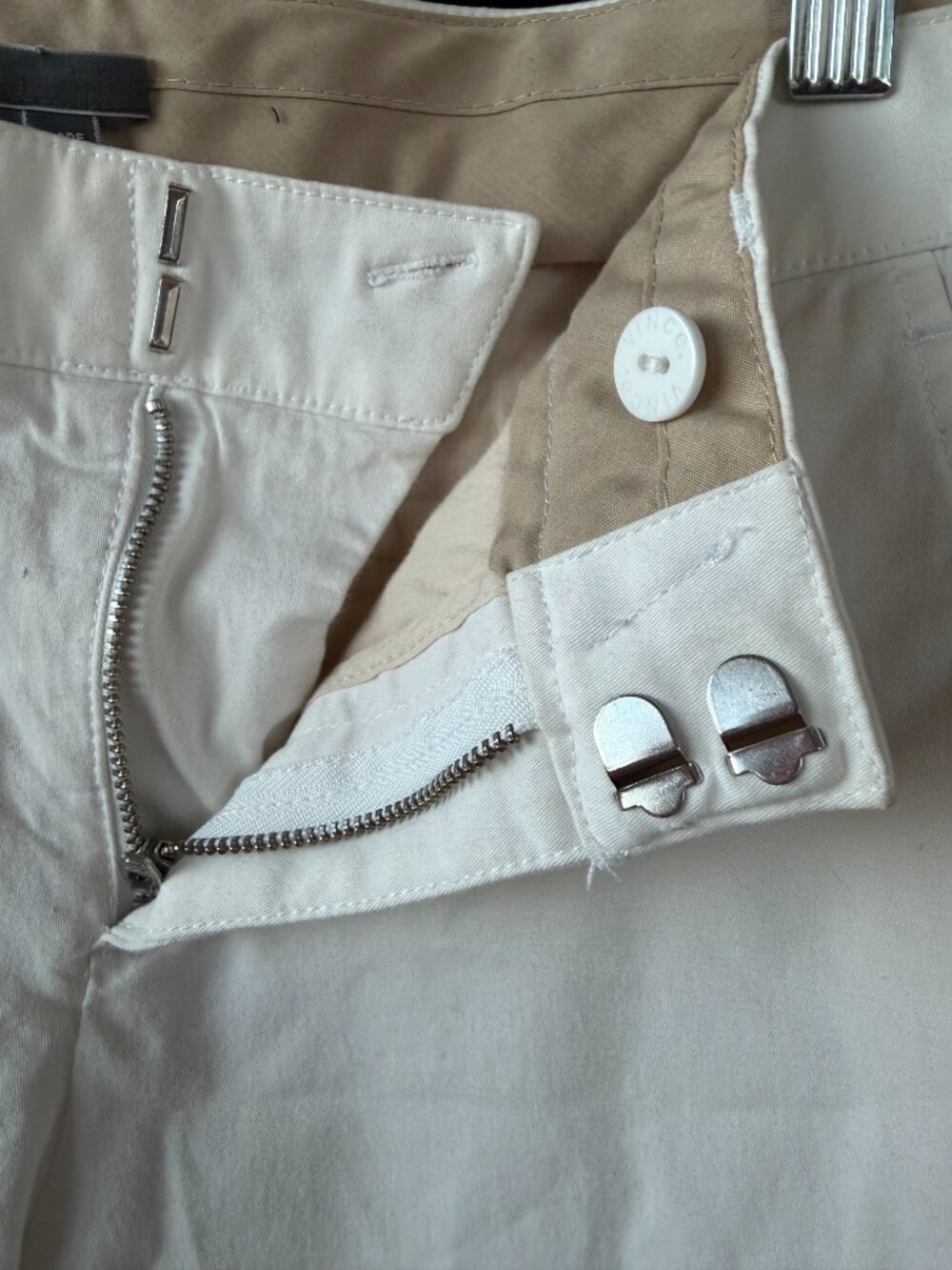 VINCE. Cream White Cotton Stretch Chino Pants Trousers 6 Classic Crop Slim - Picture 8 of 12